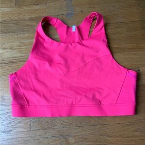 Brooks Hot Pink High-Neck Racerback Sports Bra